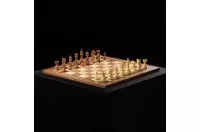 Deska szachowa nr 5+ z czarną ramką (bez opisu) orzech/klon (intarsja) - Ekskluzywna